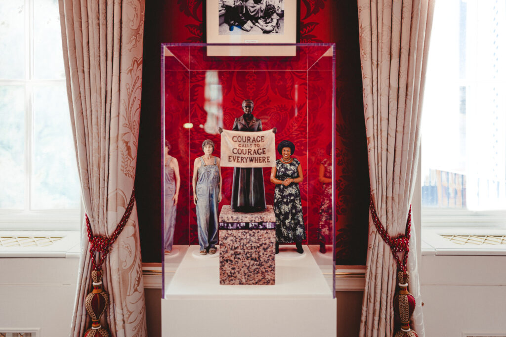 put her forward statues next to the maquette of Millicent Fawcett by Gillian Wearing